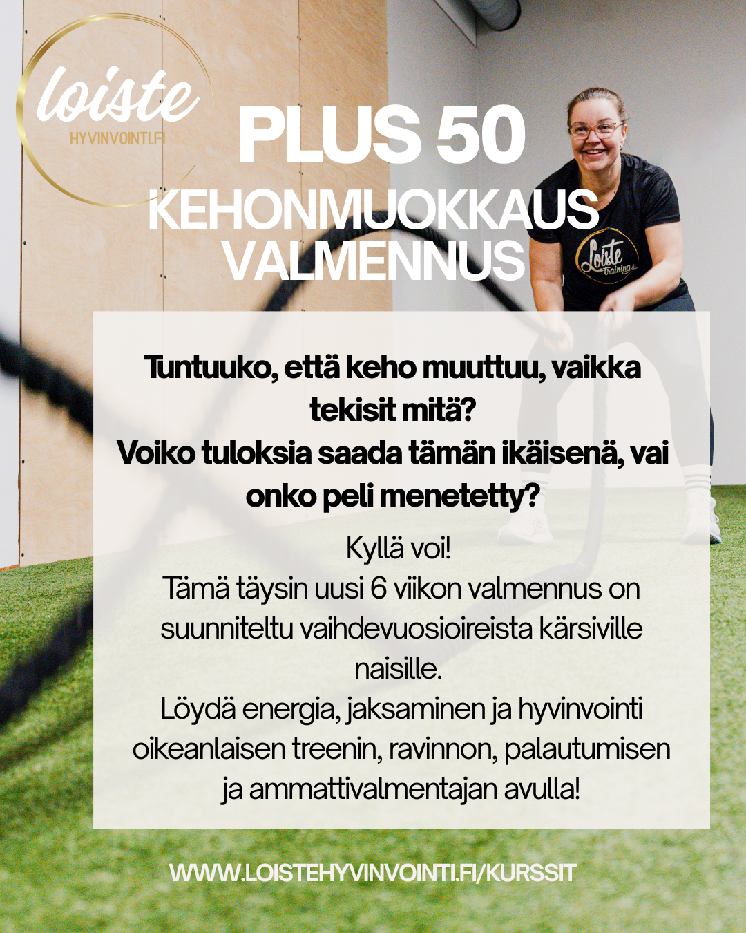 Täysin uusi pienryhmävalmennus Plus50 kehonmuokkaus!